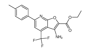 ETHYL 3-AMINO-4-(TRIFLUOROMETHYL)-6-P-TOLYLFURO[2,3-B]PYRIDINE-2-CARBOXYLATE结构式