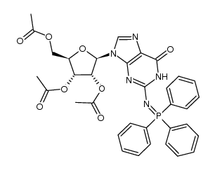 2',3',5'-tri-O-acetyl-N4-triphenylphosphoranylideneguanosine Structure