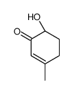 (6S)-6-hydroxy-3-methylcyclohex-2-en-1-one结构式