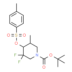 tert-butyl 3,3-difluoro-5-methyl-4-(tosyloxy)piperidine-1-carboxylate结构式