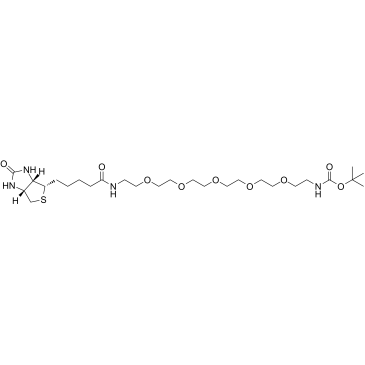 Biotin-PEG5-NH-Boc Structure