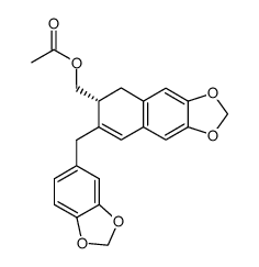 acetic acid-((R)-6,7-methylenedioxy-3-piperonyl-1,2-dihydro-[2]naphthylmethyl ester)结构式