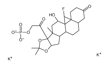 Pregnane-3,20-dione, 9-fluoro-11-hydroxy-16,17-[(1-methylethylidene)bis(oxy)]-21-(phosphonooxy)-, dipotassium salt, (5alpha,11beta,16alpha)-结构式