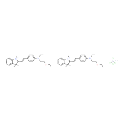 bis[2-[2-[4-[(2-ethoxyethyl)ethylamino]phenyl]vinyl]-1,3,3-trimethyl-3H-indolium] tetrachlorozincate结构式