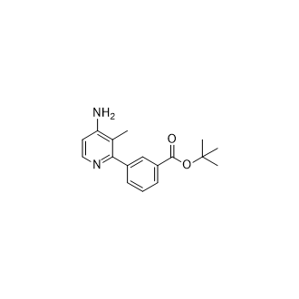 3-(4-氨基-3-甲基吡啶-2-基)苯甲酸叔丁酯结构式