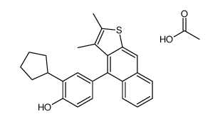 acetic acid,2-cyclopentyl-4-(2,3-dimethylbenzo[f][1]benzothiol-4-yl)phenol Structure