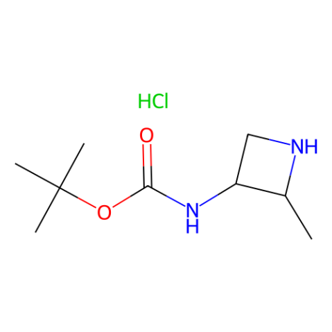 tert-butyl N-[(2S,3R)-2-methylazetidin-3-yl]carbamate;hydrochloride Structure