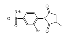 3-bromo-4-(3-methyl-2,5-dioxopyrrolidin-1-yl)benzenesulfonamide结构式