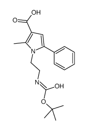 1-{2-[(叔丁氧基羰基)氨基]乙基}-2-甲基-5-苯基-1H-吡咯-3-羧酸结构式