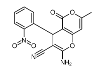 4H,5H-PYRANO[4,3-B]PYRAN-3-CARBONITRILE, 2-AMINO-7-METHYL-4-(2-NITROPHENYL)-5-OXO-结构式