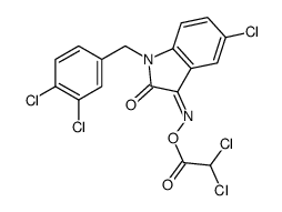 [(Z)-[5-chloro-1-[(3,4-dichlorophenyl)methyl]-2-oxoindol-3-ylidene]amino] 2,2-dichloroacetate结构式