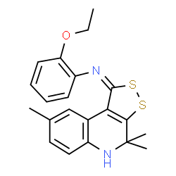 2-ethoxy-N-[(1E)-4,4,8-trimethyl-4,5-dihydro-1H-[1,2]dithiolo[3,4-c]quinolin-1-ylidene]aniline结构式