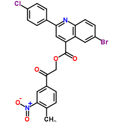 2-(4-Methyl-3-nitrophenyl)-2-oxoethyl 6-bromo-2-(4-chlorophenyl)-4-quinolinecarboxylate结构式