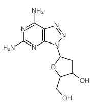 3H-1,2,3-Triazolo[4,5-d]pyrimidine-5,7-diamine,3-(2-deoxy-b-D-erythro-pentofuranosyl)-结构式