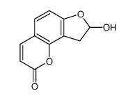 8-hydroxy-8,9-dihydro-2H-furo[2,3-h]chromen-2-one结构式