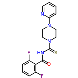 2,6-Difluoro-N-{[4-(2-pyridinyl)-1-piperazinyl]carbonothioyl}benzamide结构式