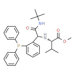 L-Valine, N-[2-[(1,1-dimethylethyl)amino]-1-[2-(diphenylphosphino)phenyl]-2-oxoethyl]-, methyl ester (9CI) structure