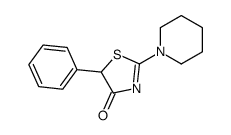 5-phenyl-2-piperidin-1-yl-1,3-thiazol-4-one结构式