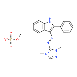 1,4-dimethyl-5-[(2-phenyl-1H-indol-3-yl)azo]-1H-1,2,4-triazolium methyl sulphate structure