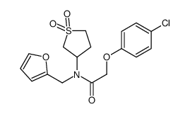 2-(4-chlorophenoxy)-N-(1,1-dioxothiolan-3-yl)-N-(furan-2-ylmethyl)acetamide Structure