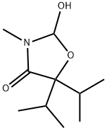 2-Hydroxy-3-methyl-5,5-bis(1-methylethyl)oxazolidin-4-one结构式