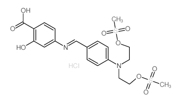 Benzoic acid, 4-[[[4-[bis[2-[(methylsulfonyl)oxy]ethyl]amino]phenyl]methylene]am ino]-2-hydroxy-, monohydrochloride结构式