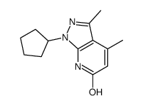 6H-Pyrazolo[3,4-b]pyridin-6-one,1-cyclopentyl-1,7-dihydro-3,4-dimethyl-(9CI)结构式