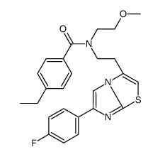 4-ethyl-N-[2-[6-(4-fluorophenyl)imidazo[2,1-b][1,3]thiazol-3-yl]ethyl]-N-(2-methoxyethyl)benzamide Structure