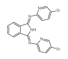 (3E)-N-(5-bromopyridin-2-yl)-3-(5-bromopyridin-2-yl)imino-isoindol-1-amine structure