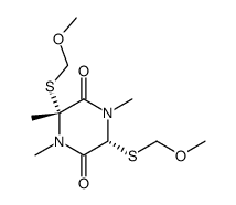 3r,6c-bis-methoxymethylsulfanyl-1,3,4-trimethyl-piperazine-2,5-dione结构式