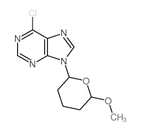 9H-Purine,6-chloro-9-(tetrahydro-6-methoxy-2H-pyran-2-yl)- structure