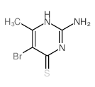 2-amino-5-bromo-6-methyl-1H-pyrimidine-4-thione结构式