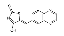 5-(quinoxalin-6-ylmethylidene)-2-sulfanylidene-1,3-thiazolidin-4-one结构式