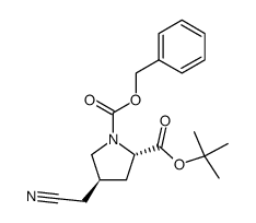 (2S,4S)-4-cyanomethyl-1-phenylmethoxycarbonyl-pyrrolidine-2-carboxylic acid tert-butyl ester Structure