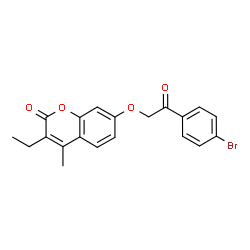 7-[2-(4-bromophenyl)-2-oxoethoxy]-3-ethyl-4-methylchromen-2-one Structure