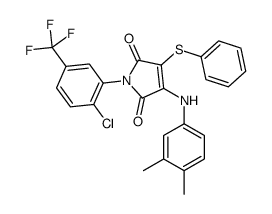 1-[2-chloro-5-(trifluoromethyl)phenyl]-3-(3,4-dimethylanilino)-4-phenylsulfanylpyrrole-2,5-dione结构式