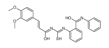 2-[3-(3,4-dimethoxyphenyl)prop-2-enoylcarbamothioylamino]-N-phenylbenzamide Structure