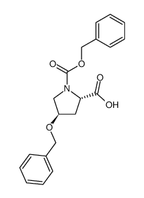 (2S,4R)-4-(benzyloxy)-1-((benzyloxy)carbonyl)pyrrolidine-2-carboxylic acid结构式