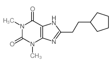 1H-Purine-2,6-dione, 8-(2-cyclopentylethyl)-3,7-dihydro-1,3-dimethyl- (9CI) Structure