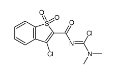 3-Chlor-N-[chlor(dimethylamino)methylen]-benzo[b]thiophen-2-carboxamid-1,1-dioxid结构式