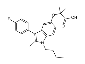 2-((1-Butyl-3-(4-fluorophenyl)-2-methyl-1H-indol-5-yl)oxy)-2-methylpro panoic acid structure