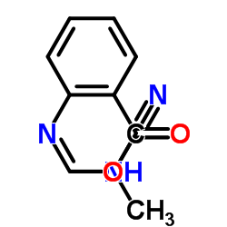 Benzoic acid, 2-[[(cyanoamino)methylene]amino]-, methyl ester (9CI) structure