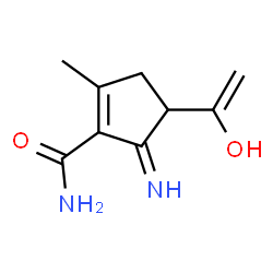 1-Cyclopentene-1-carboxamide,4-(1-hydroxyethenyl)-5-imino-2-methyl-结构式