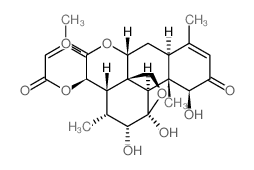 Picras-3-ene-2,16-dione, 11, 20-epoxy-1,11,12-trihydroxy-15-[(3-methyl-1-oxo-2-butenyl)oxy]-, (1.beta.,11.beta.,12.alpha.,15.beta.)-结构式