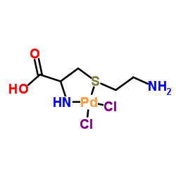 1-(2-aminoethyl)-2,2-dichloro-1λ4-thia-3-aza-2λ4-palladacyclopentane-4-carboxylic acid结构式