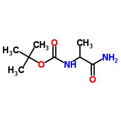 叔-丁基 (1-AMINO-1-OXOPROPAN-2-YL)氨基甲酸酯结构式