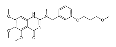 5,6,7-trimethoxy-2-{[3-(3-methyloxy-propoxy)-benzyl]-methyl-amino}-1H-quinazolin-4-one结构式