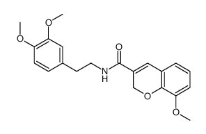 2H-1-BENZOPYRAN-3-CARBOXAMIDE, N-(2-(3,4-DIMETHOXYPHENYL)ETHYL)-8-METH OXY- Structure