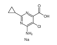 6-Amino-5-chloro-2-cyclopropyl-pyrimidine-4-carboxylic acid结构式