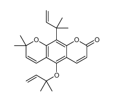 2,2-dimethyl-10-(2-methylbut-3-en-2-yl)-5-(2-methylbut-3-en-2-yloxy)pyrano[3,2-g]chromen-8-one Structure